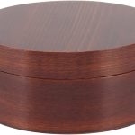 Lunch Box Wood Bento Box Round Food Container Snack Organizer Single Level Wooden Storage Box For Office Home Camping Picnic