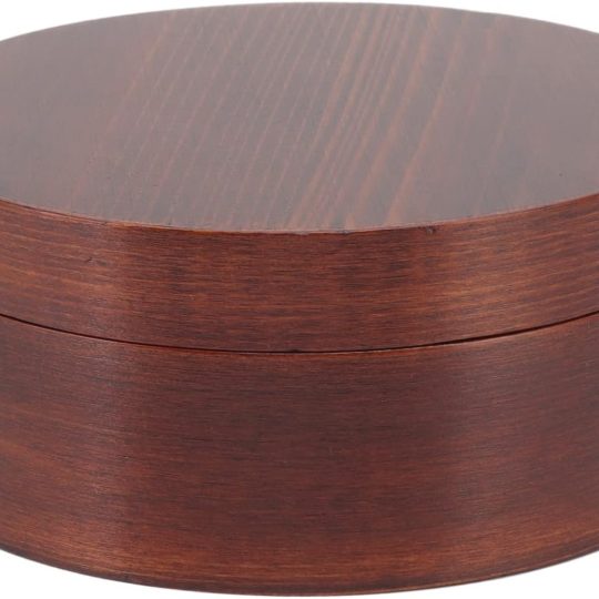 Lunch Box Wood Bento Box Round Food Container Snack Organizer Single Level Wooden Storage Box For Office Home Camping Picnic