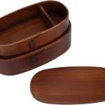 2 Layer Wooden Japanese Box, Food Storage Containers, Easy to Carry, for Hiking, Climbing, Camping, Lake Fishing, Construction Sites, Picnics