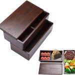 Wooden Double Layer Bento Box Food Container for Adults, Bento Lunch Box with Elastic Band, Bento Box Adult Lunch Box Ideal for Picnic Sushi Lunch