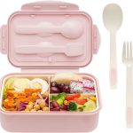 Bento Boxes for Adults - 1100 ML Bento Lunch Box For Kids Childrens With Spoon & Fork - Durable for On-the-Go Meal, BPA-Free and Food-Safe Materials