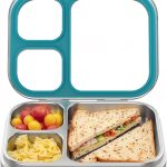 Stainless Steel Lunch Box, 3 Compartments Metal Bento Box for Kids Adults, Leak-Proof Lunch Box for School Office, Dishwasher Safe, BPA-Free,  Lid, Blue