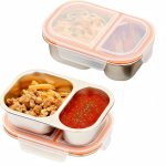Stainless Steel Snack Containers with Lids - 27 oz Salad Sauce Seasoning Container, Reusable Snackle Lunch Box for Kids & Adults, BPA-Free & Leakproof, Condiment Snack Pack Containers