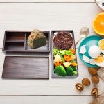 Wooden Double Layer Bento Box Food Container for Adults, Bento Lunch Box with Elastic Band, Bento Box Adult Lunch Box Ideal for Picnic Sushi Lunch