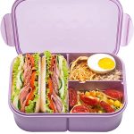Bento Box,Bento Box Adult,Lunch Box,Leak Proof Lunch Containers,No BPAs and No Chemical Dyes Bento Lunch Box,Dishwasher and Microwave Safe Lunch Containers for Adults(1900ml Purple)
