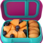 Kids Snack - 2 Compartment Leak-Proof Bento Box Container for Snacks and Small Meals, Easy-Open Latch, Dishwasher Safe, BPA-Free for School, Daycare, & Sports - Ideal for Ages 3+ (Fuchsia/Teal)