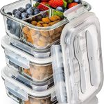 3 Pack 34 Oz Glass Meal Prep Containers - Dishwasher Microwave Freezer Oven Safe - Glass Storage Containers with Lids (Multi-Compartment)