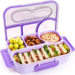 Bento Box Adult, Lunch Box, 4-Compartment Lunch Containers, Drop-Proof, Dishwasher Safe & Made with BPA-Free Materials (Green)