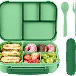 Lunch Box Kids,Bento Box Adult,Leakproof Lunch Containers for Adults/Kids/Toddler,1200ML-4 Compartments bento Lunch box with Utensil,Microwave & Dishwasher & Freezer Safe (Cyan)
